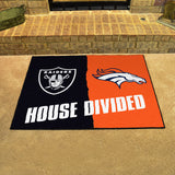 NFL House Divided Mat - Raiders / Broncos