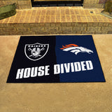 NFL House Divided Mat - Broncos / Raiders