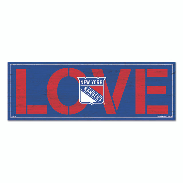 New York Rangers Sign 8x23 Wood Love