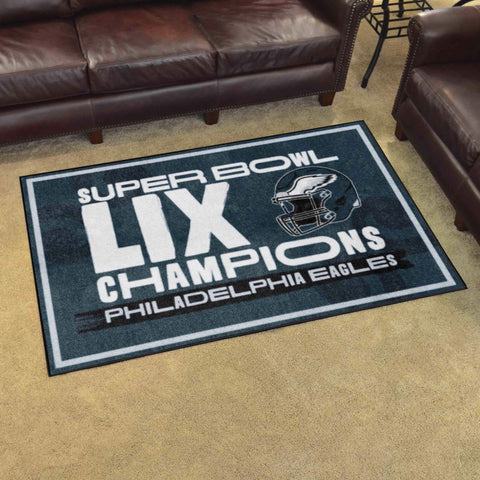 2024-25 Super Bowl LIX Champions - Eagles 4x6 Rug