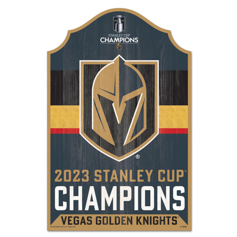 Vegas Golden Knights Sign 11x17 Wood Stanley Cup Champ