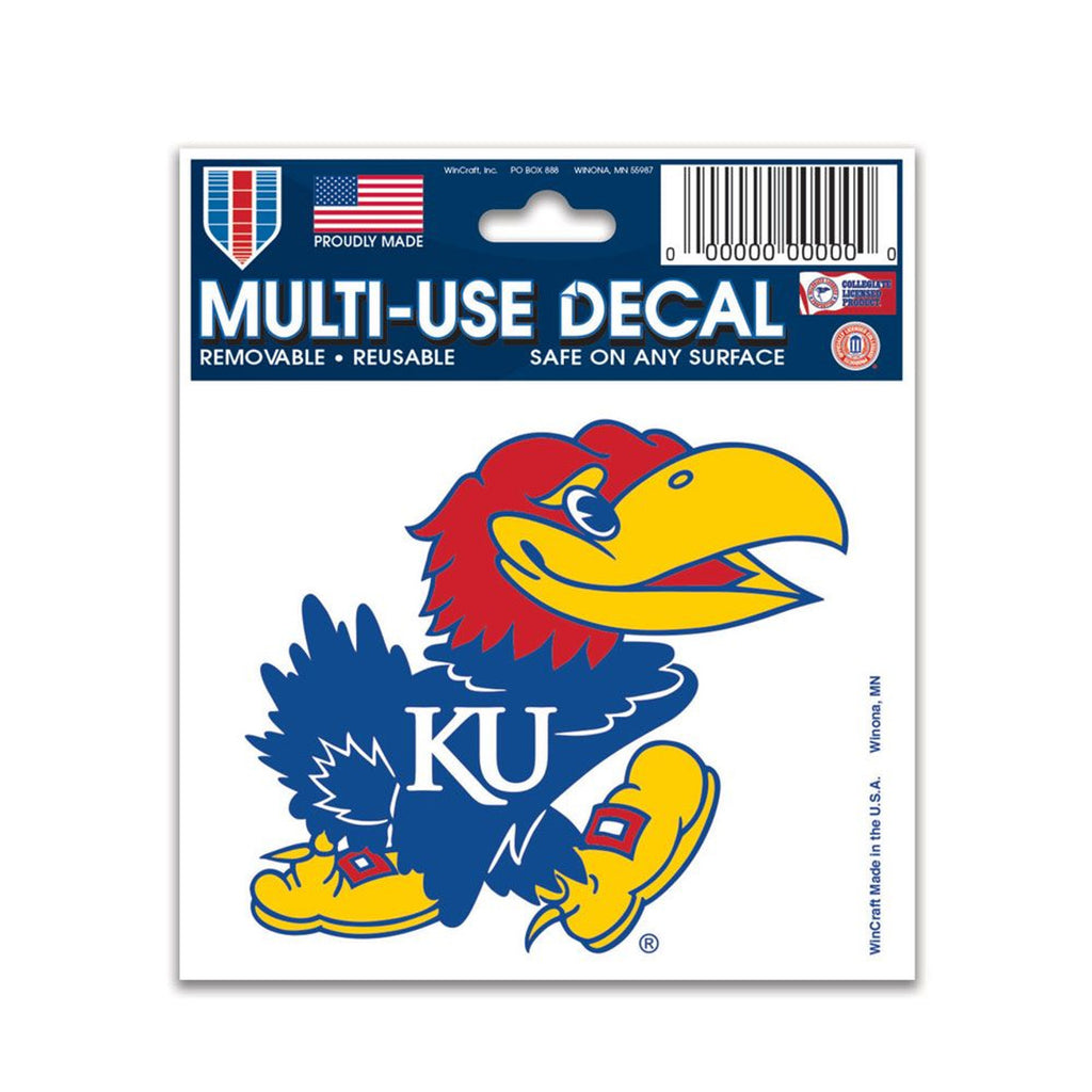 Kansas Jayhawks Decal 3x4 Multi Use Color