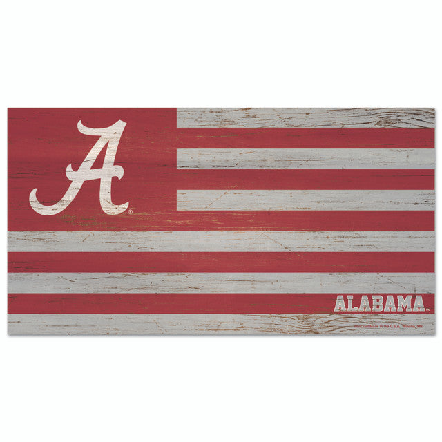 Alabama Crimson Tide Sign Wood 9x17 Flag