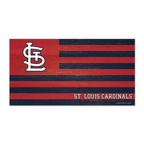 St. Louis Cardinals Sign Wood 9x17 Flag