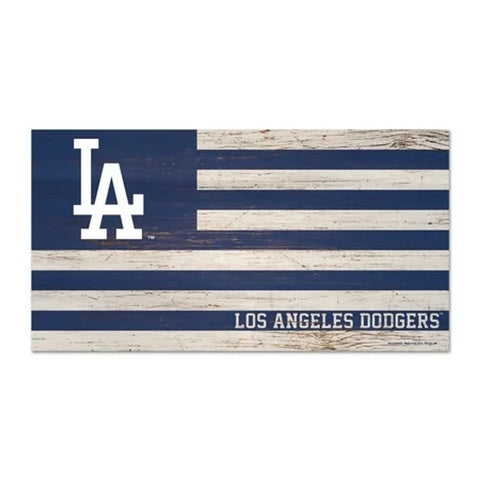 Los Angeles Dodgers Sign Wood 9x17 Flag