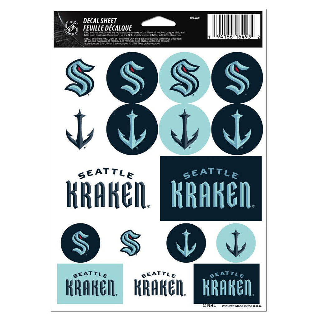 Seattle Kraken Decal Sheet 5x7 Vinyl