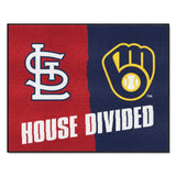 MLB House Divided Mat - Cardinals / Brewers