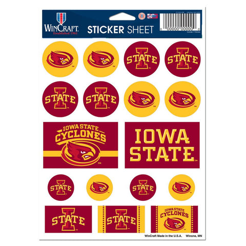 Iowa State Cyclones Decal Sheet 5x7 Vinyl