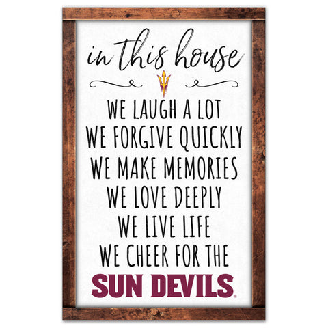 Arizona State Sun Devils Sign 11x17 Wood In This House