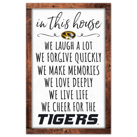 Missouri Tigers Sign 11x17 Wood In This House