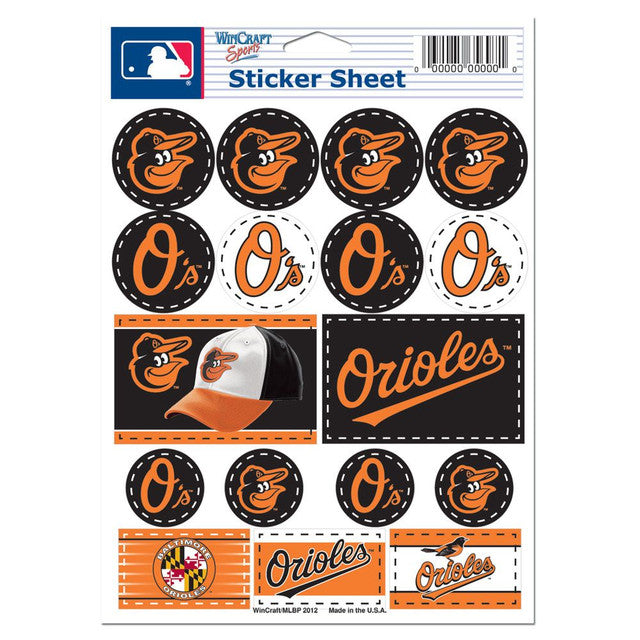 Baltimore Orioles Decal Sheet 5x7 Vinyl