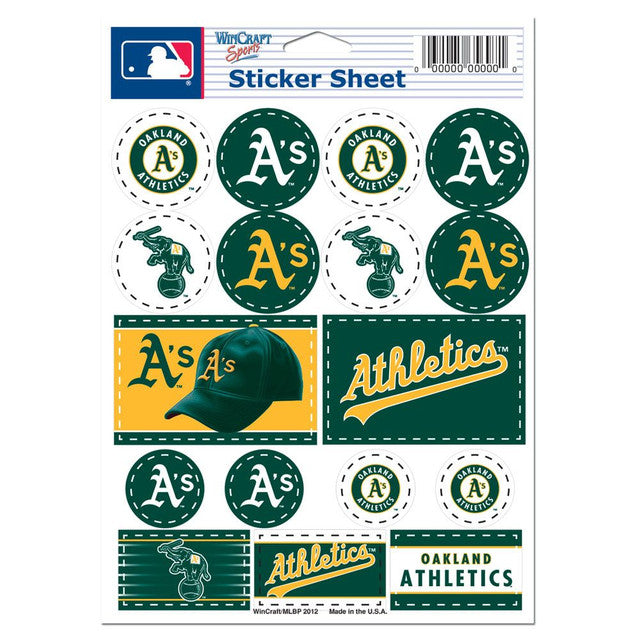 Oakland Athletics Decal Sheet 5x7 Vinyl