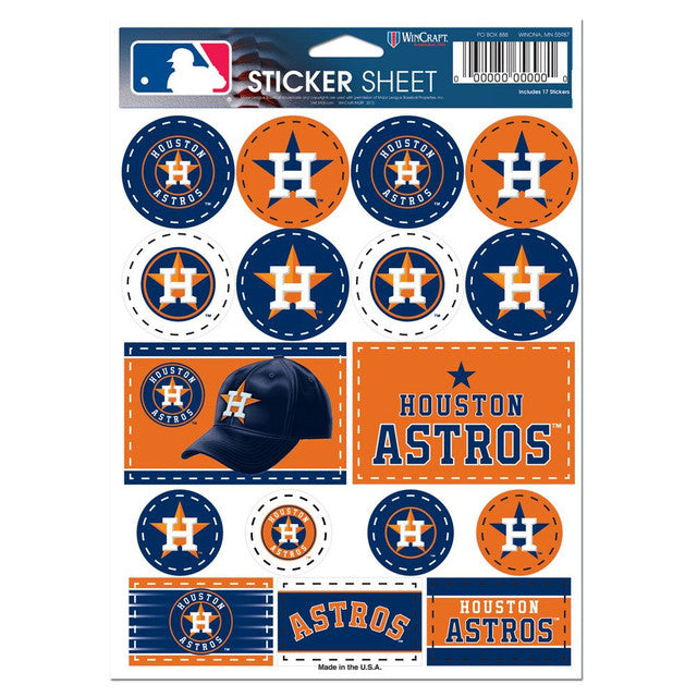 Houston Astros Decal Sheet 5x7 Vinyl