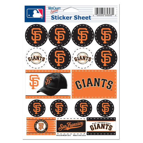 San Francisco Giants Decal Sheet 5x7 Vinyl