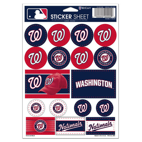 Washington Nationals Decal Sheet 5x7 Vinyl