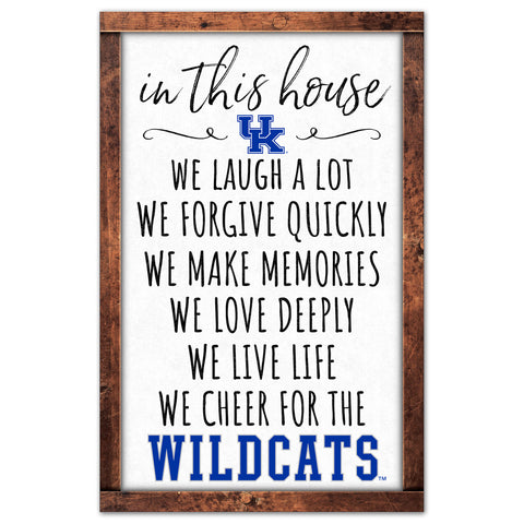 Kentucky Wildcats Sign 11x17 Wood In This House