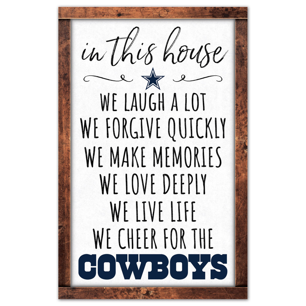 Dallas Cowboys Sign 11x17 Wood In This House