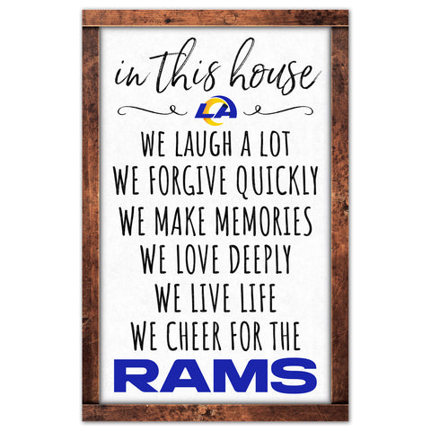 Los Angeles Rams Sign 11x17 Wood In This House