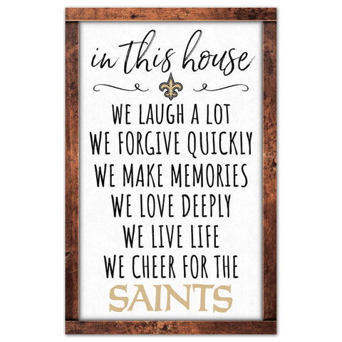 New Orleans Saints Sign 11x17 Wood In This House