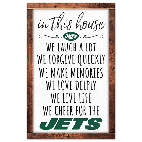 New York Jets Sign 11x17 Wood In This House