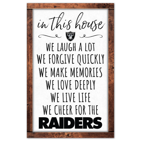 Las Vegas Raiders Sign 11x17 Wood In This House