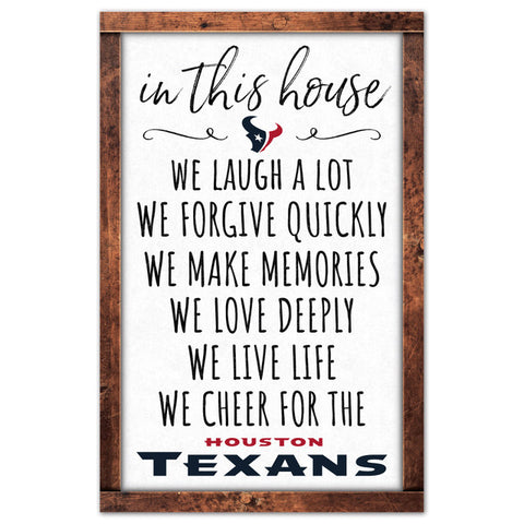 Houston Texans Sign 11x17 Wood In This House