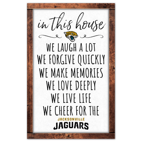 Jacksonville Jaguars Sign 11x17 Wood In This House