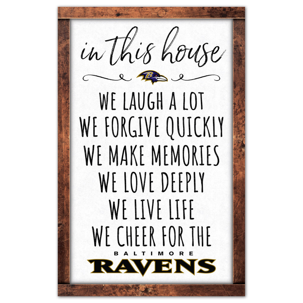 Baltimore Ravens Sign 11x17 Wood In This House