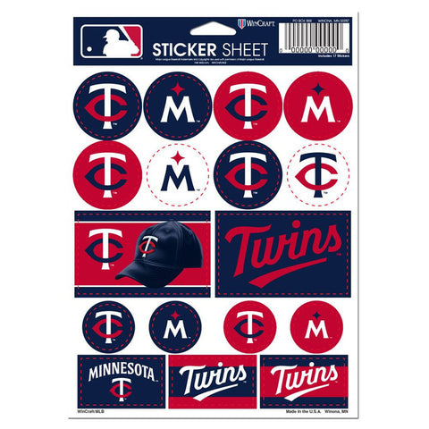 Minnesota Twins Decal Sheet 5x7 Vinyl