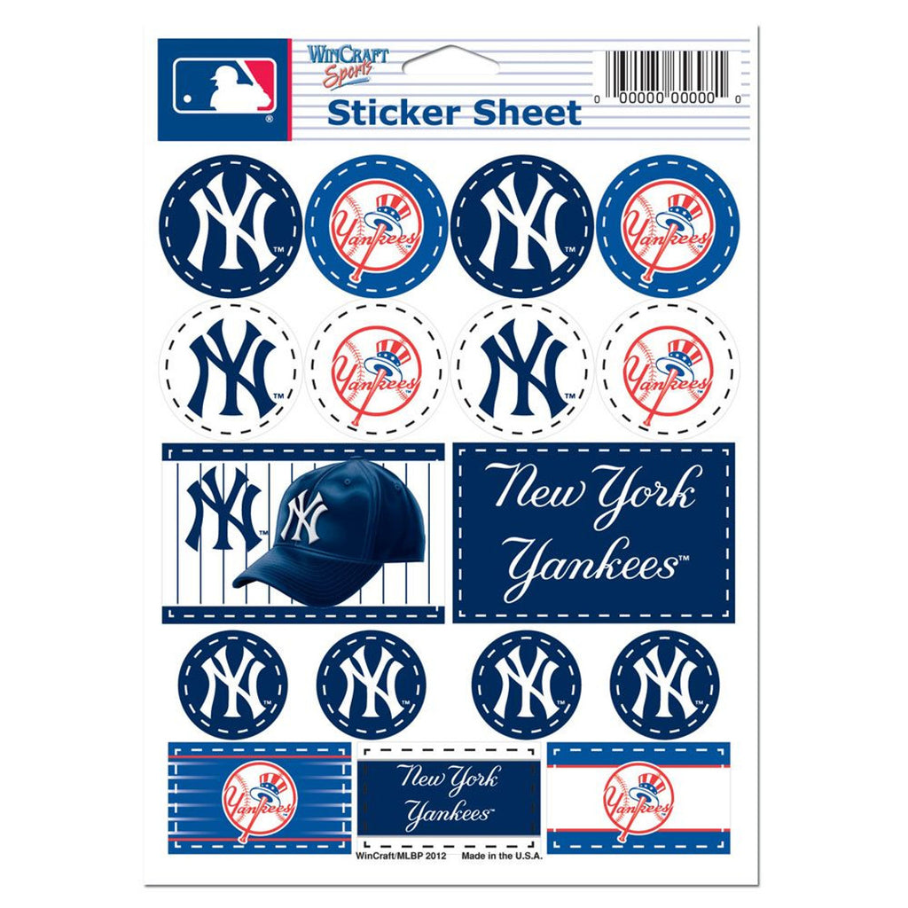 New York Yankees Decal Sheet 5x7 Vinyl