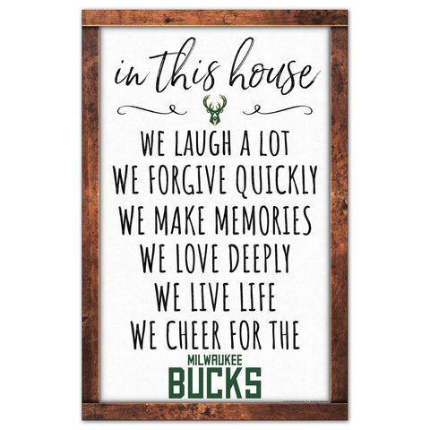 Milwaukee Bucks Sign 11x17 Wood In This House