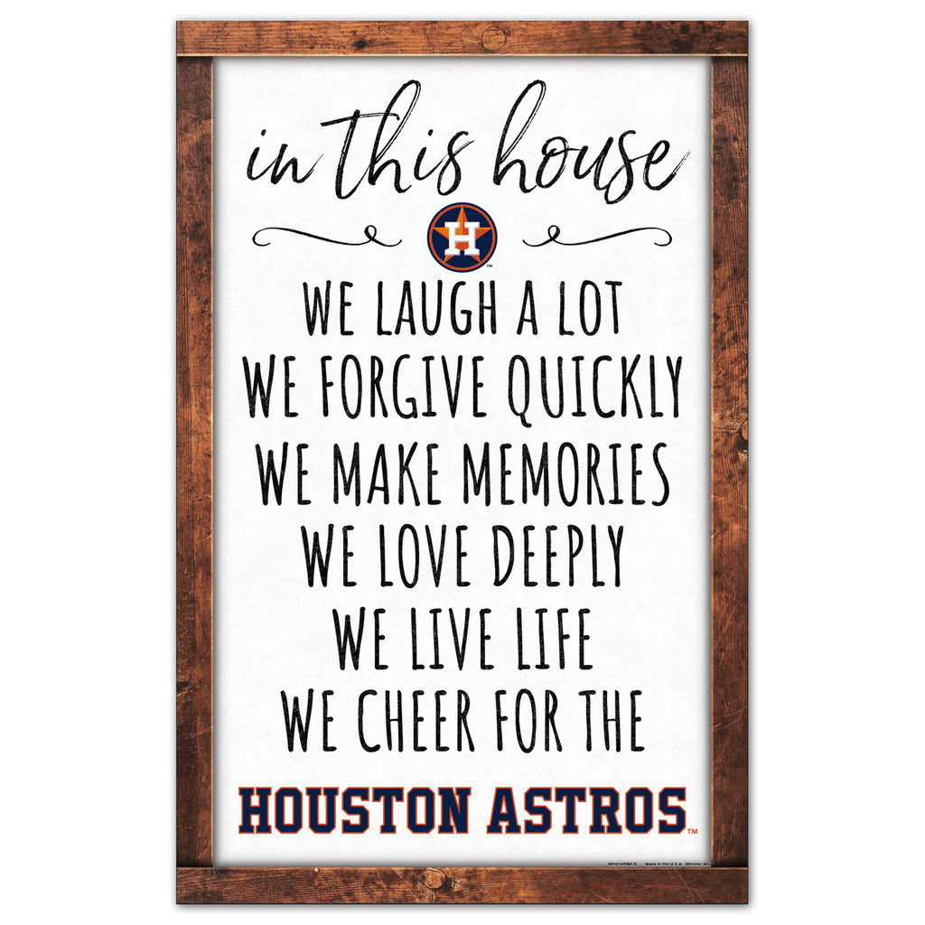 Houston Astros Sign 11x17 Wood In This House