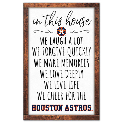 Houston Astros Sign 11x17 Wood In This House