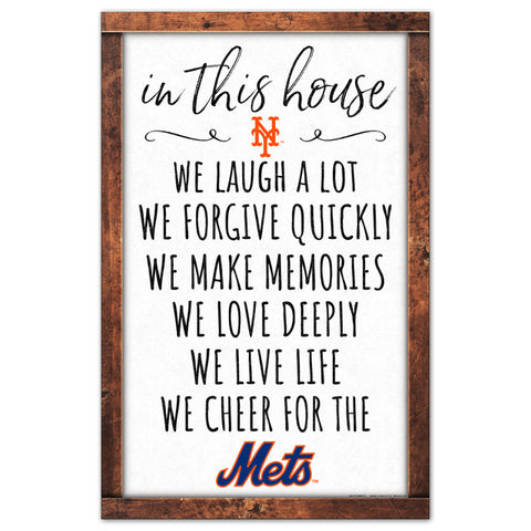 New York Mets Sign 11x17 Wood In This House