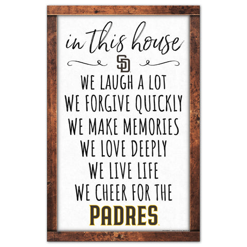 San Diego Padres Sign 11x17 Wood In This House