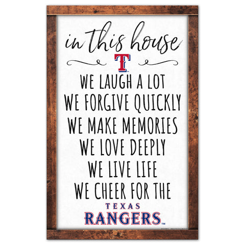 Texas Rangers Sign 11x17 Wood In This House