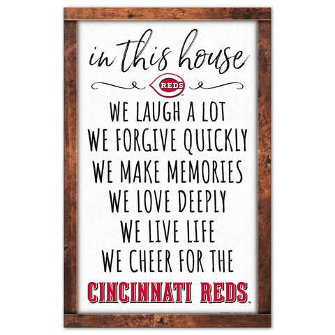 Cincinnati Reds Sign 11x17 Wood In This House