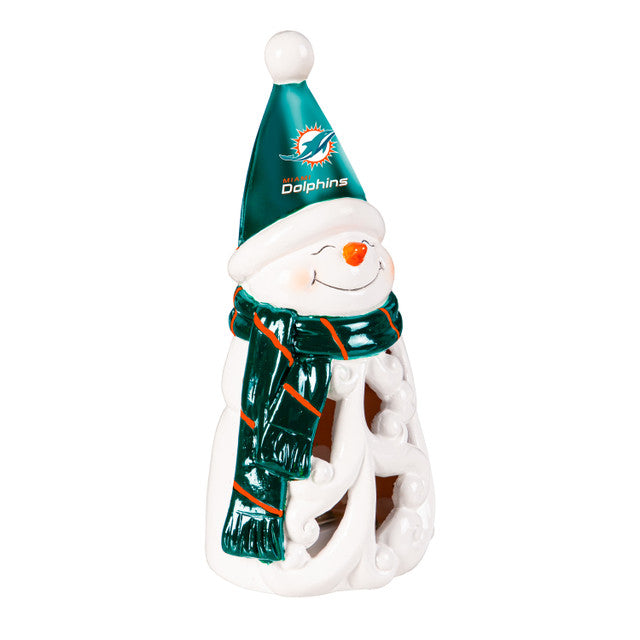 Miami Dolphins Statue 8 Inch LED Snowman