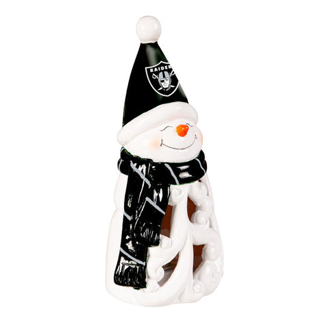 Las Vegas Raiders Statue 8 Inch LED Snowman