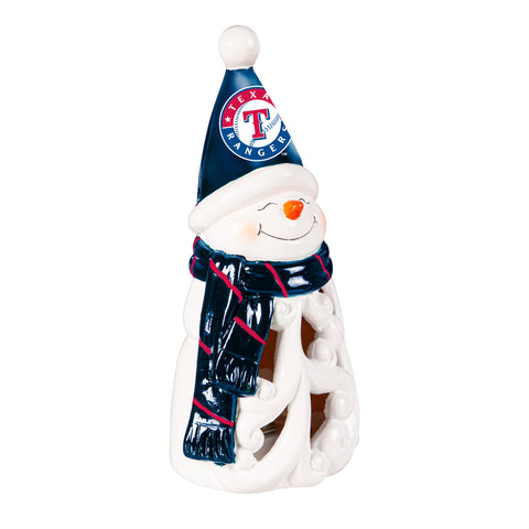 Texas Rangers Statue 8 Inch LED Snowman