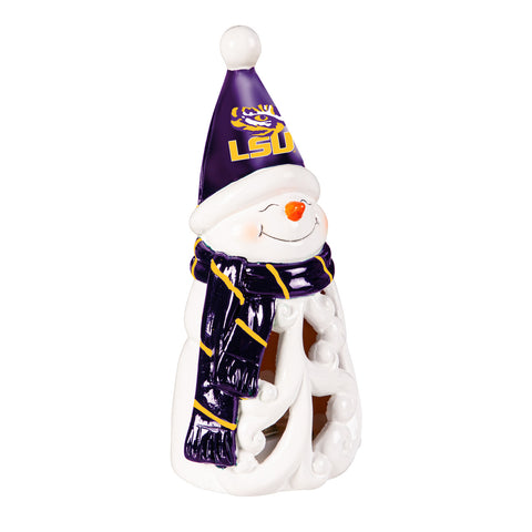 LSU Tigers Statue 8 Inch LED Snowman