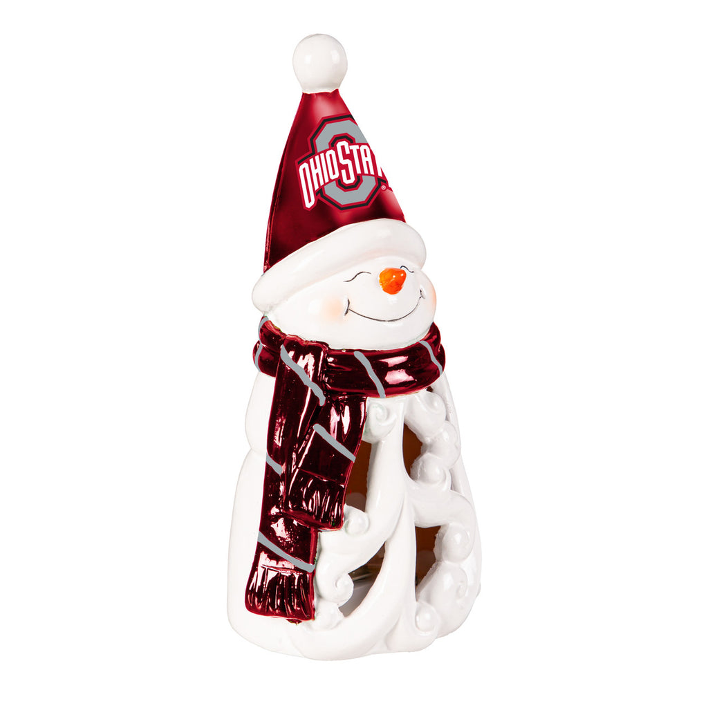 Ohio State Buckeyes Statue 8 Inch LED Snowman