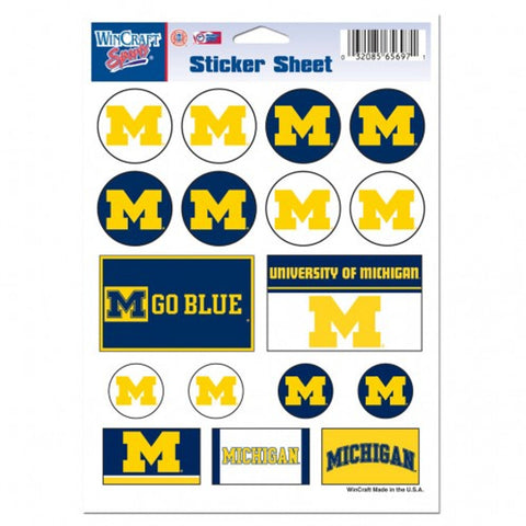 Michigan Wolverines Decal Sheet 5x7 Vinyl