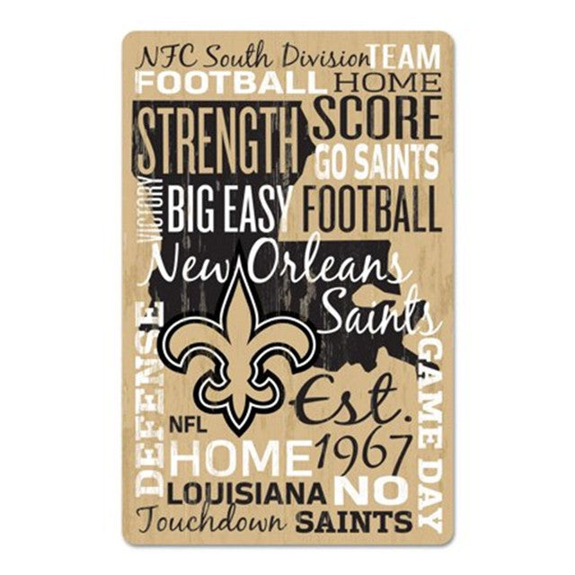 New Orleans Saints Sign 11x17 Wood Wordage