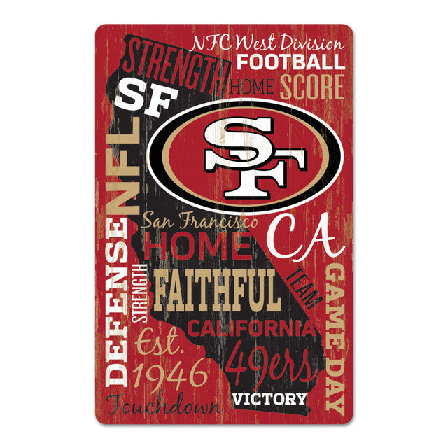 San Francisco 49ers Sign 11x17 Wood Wordage