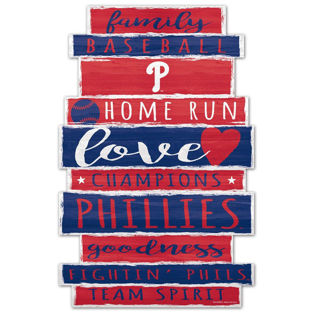 Philadelphia Phillies Sign 11x17 Wood Family Word Design