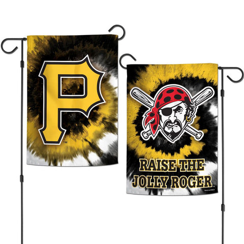 Pittsburgh Pirates Flag 12x18 Garden Style 2 Sided Tie Dye - Special Order