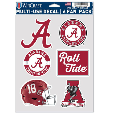 Alabama Crimson Tide Decal Multi Use Fan 6 Pack