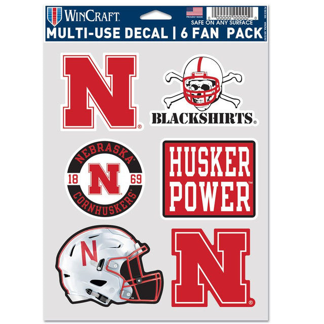 Nebraska Cornhuskers Decal Multi Use Fan 6 Pack