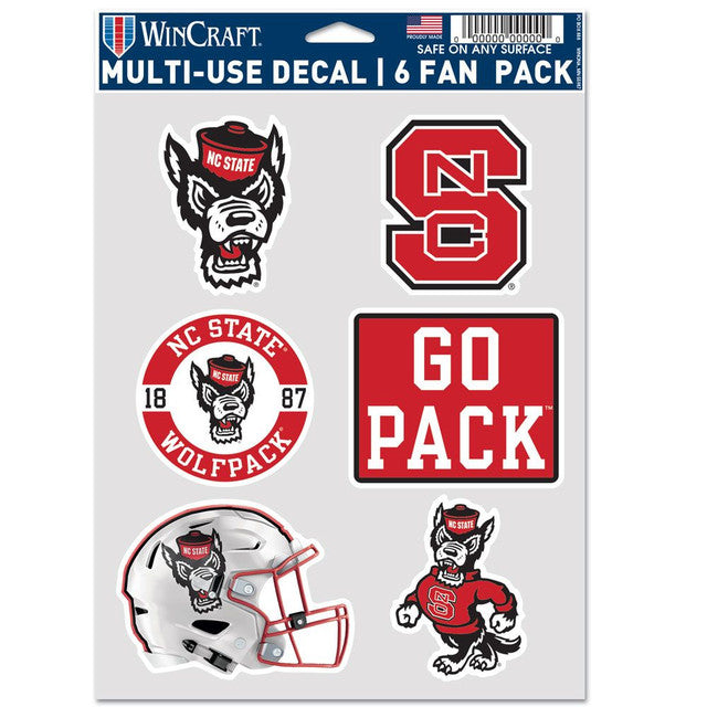 North Carolina State Wolfpack Decal Multi Use Fan 6 Pack